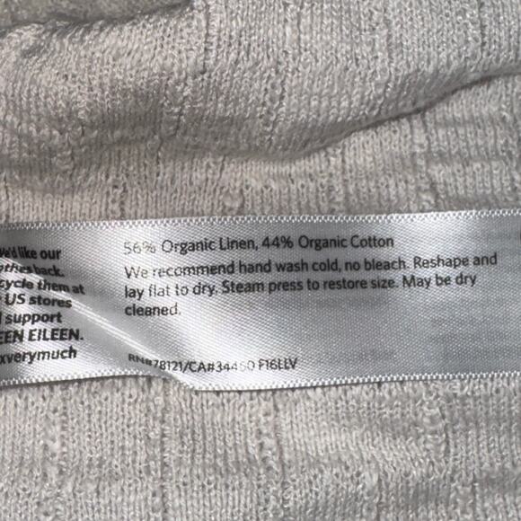 Eileen Fisher Sweater Women's Size M Light Gray Boat Neck Organic Linen Cotton - Picture 5 of 5